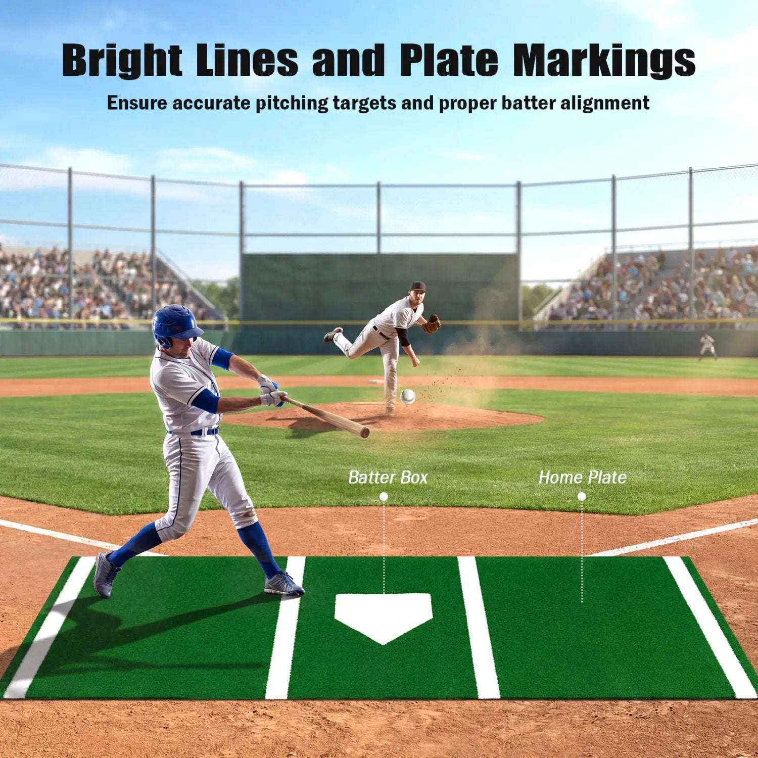 Softball Pitching Mat 10 x 3 Feet Softball Training Aid by DirectDeals