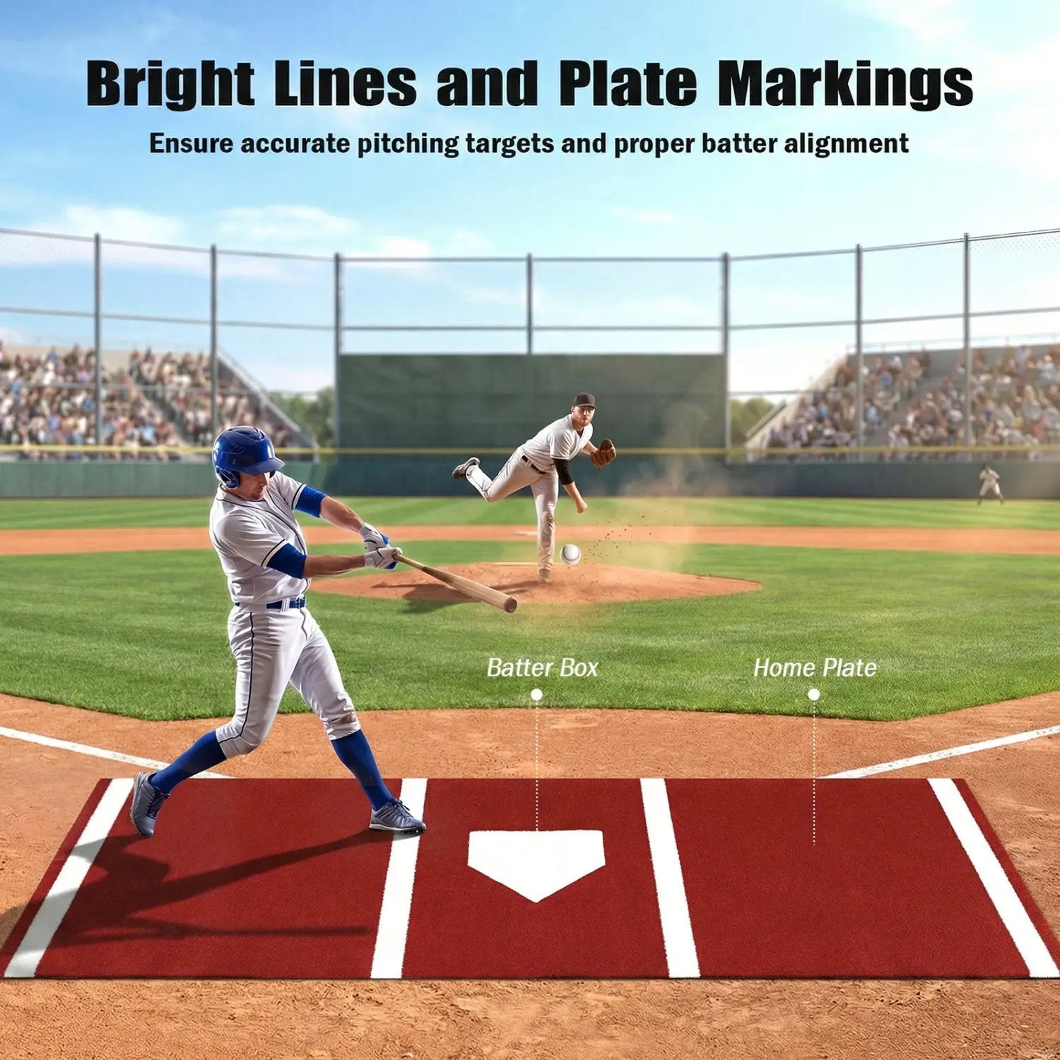 Softball Pitching Mat 10 x 3 Feet Softball Training Aid by DirectDeals
