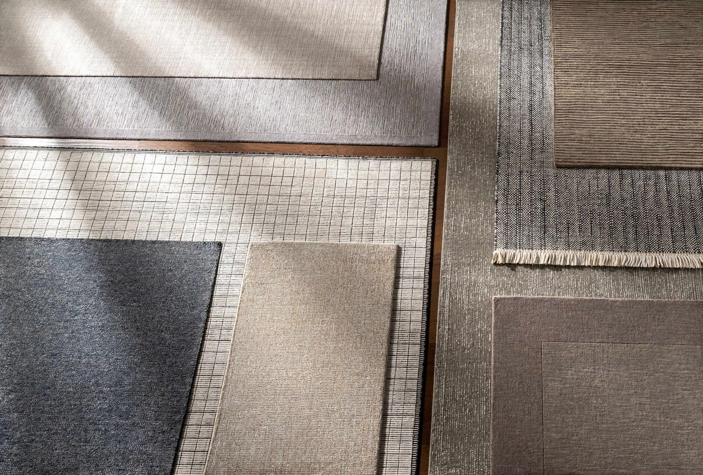 Bordered Solid Gray Wool Rug by Boutique Rugs