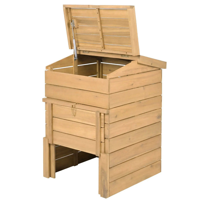 Solid Wood Compost Bin with Lockable Sliding Door and Flip by DirectDeals