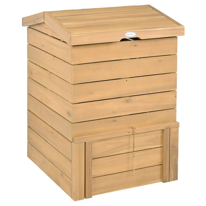 Solid Wood Compost Bin with Lockable Sliding Door and Flip by DirectDeals