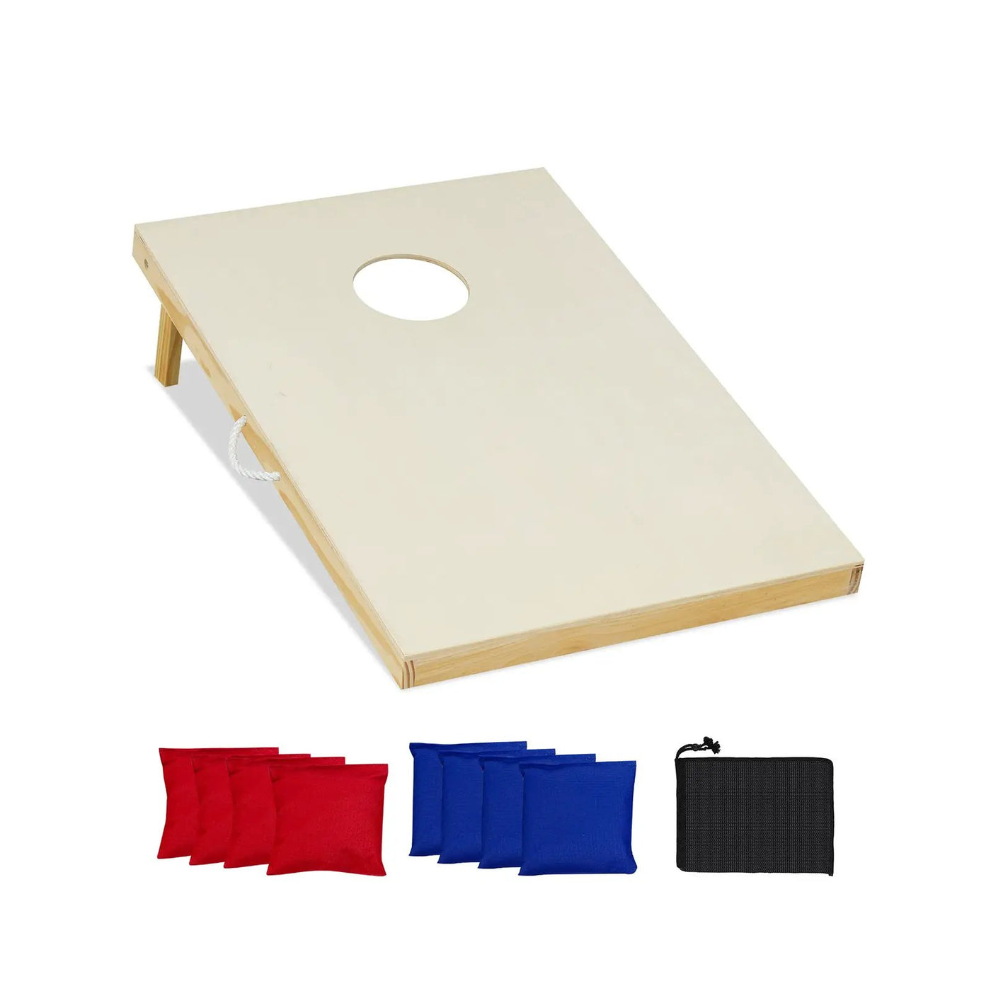 Solid Wood Cornhole Board Set Portable Corn Hole Game Board Includes 8 Bean Bags by DirectDeals