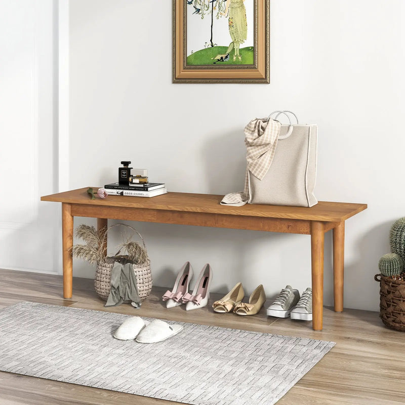 Solid Wood Dining Bench Entryway Bench with Rubber Wood Legs by DirectDeals