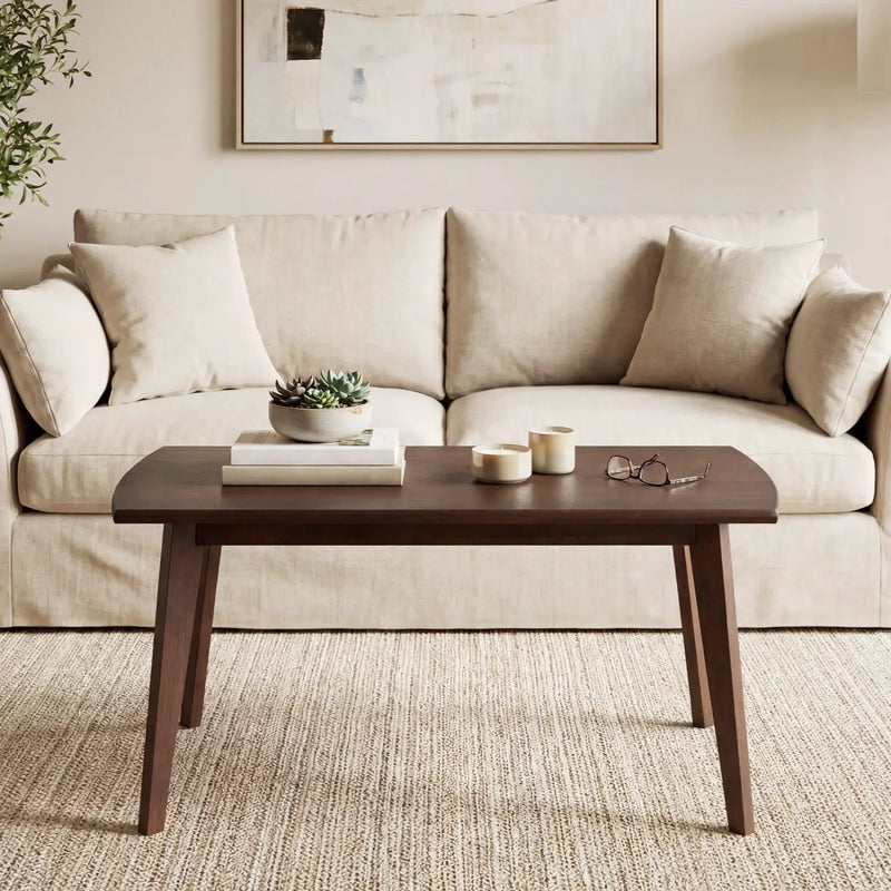 Solid Wood Modern Coffee Table with Tapered Legs by DirectDeals