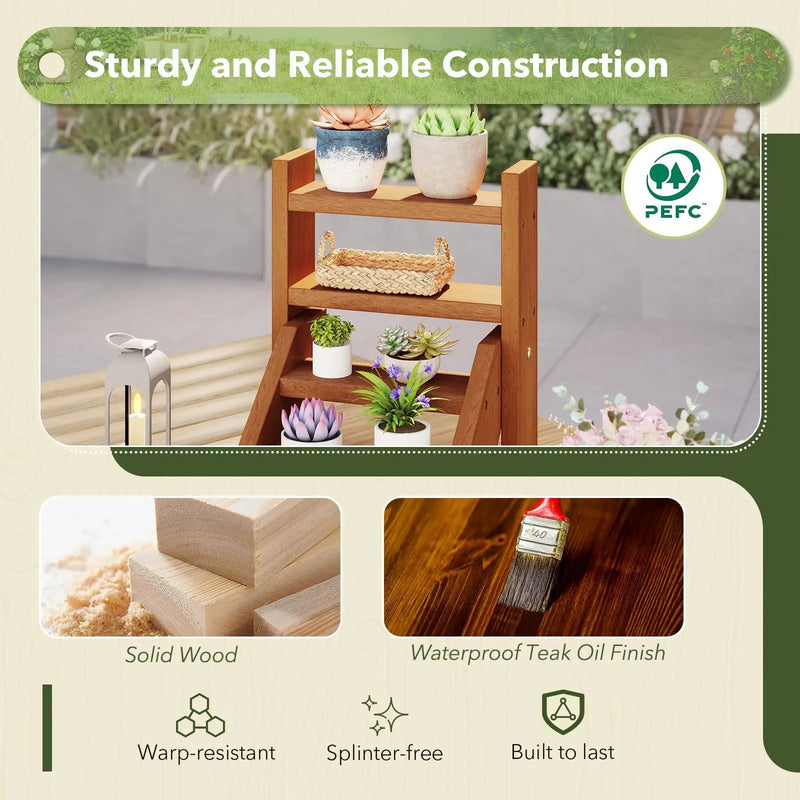 Solid Wood Plant Stand for Flowerpots and Succulents by DirectDeals