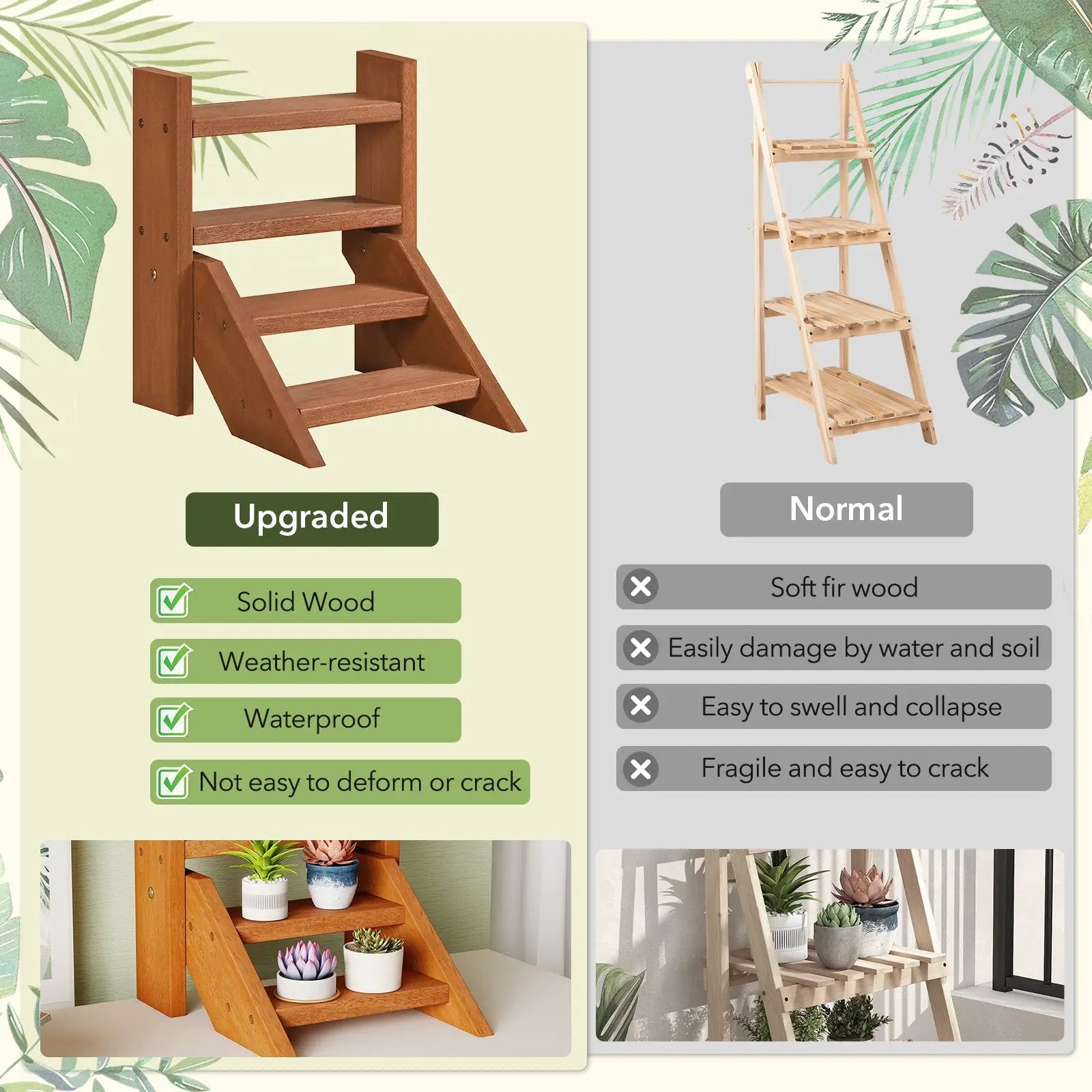 Solid Wood Plant Stand for Flowerpots and Succulents by DirectDeals