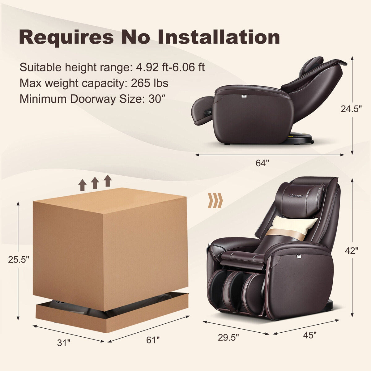 Soothe 26 - Full Body Zero Gravity Massage Chair with Pillow, photo 5 of 22