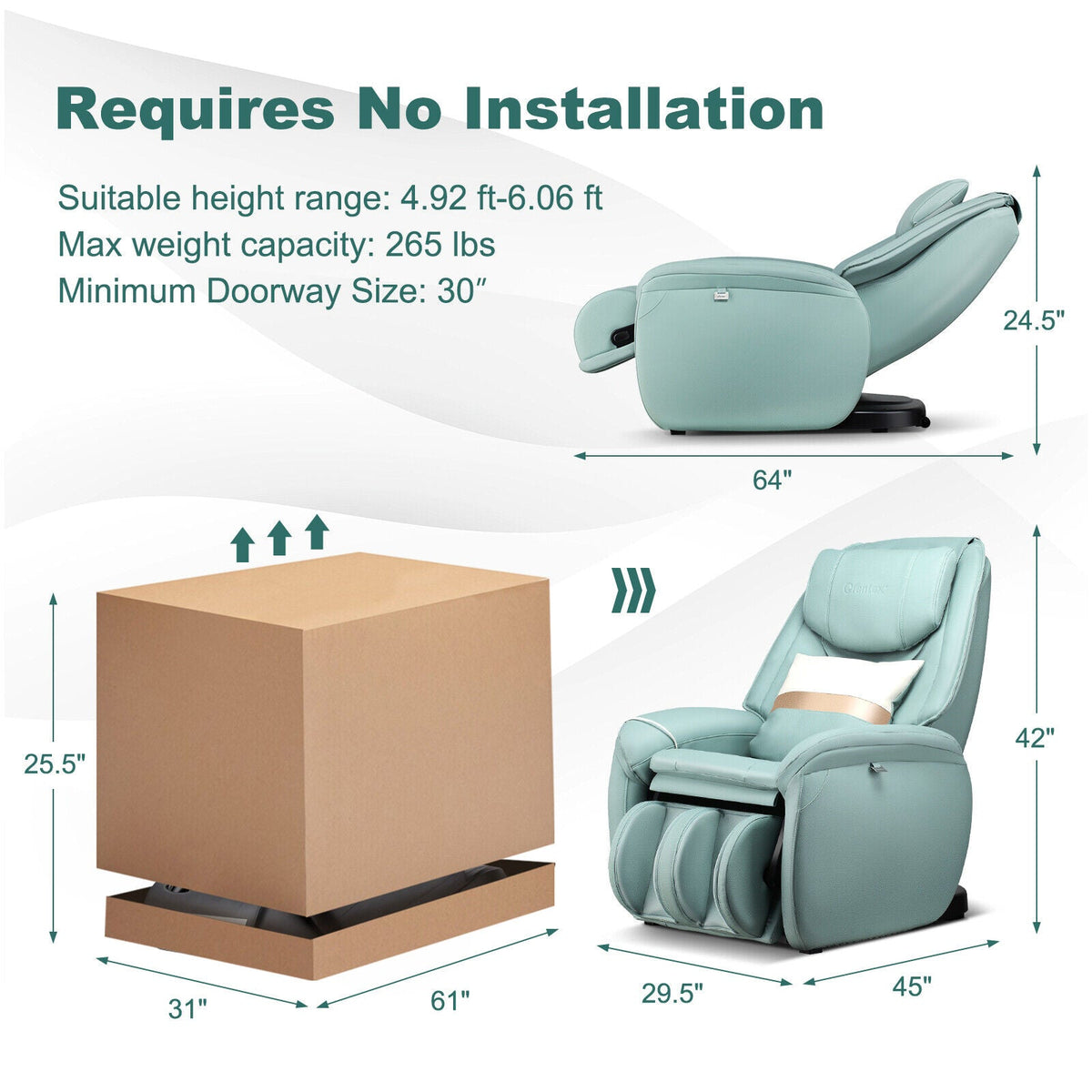Soothe 26 - Full Body Zero Gravity Massage Chair with Pillow, photo 16 of 22