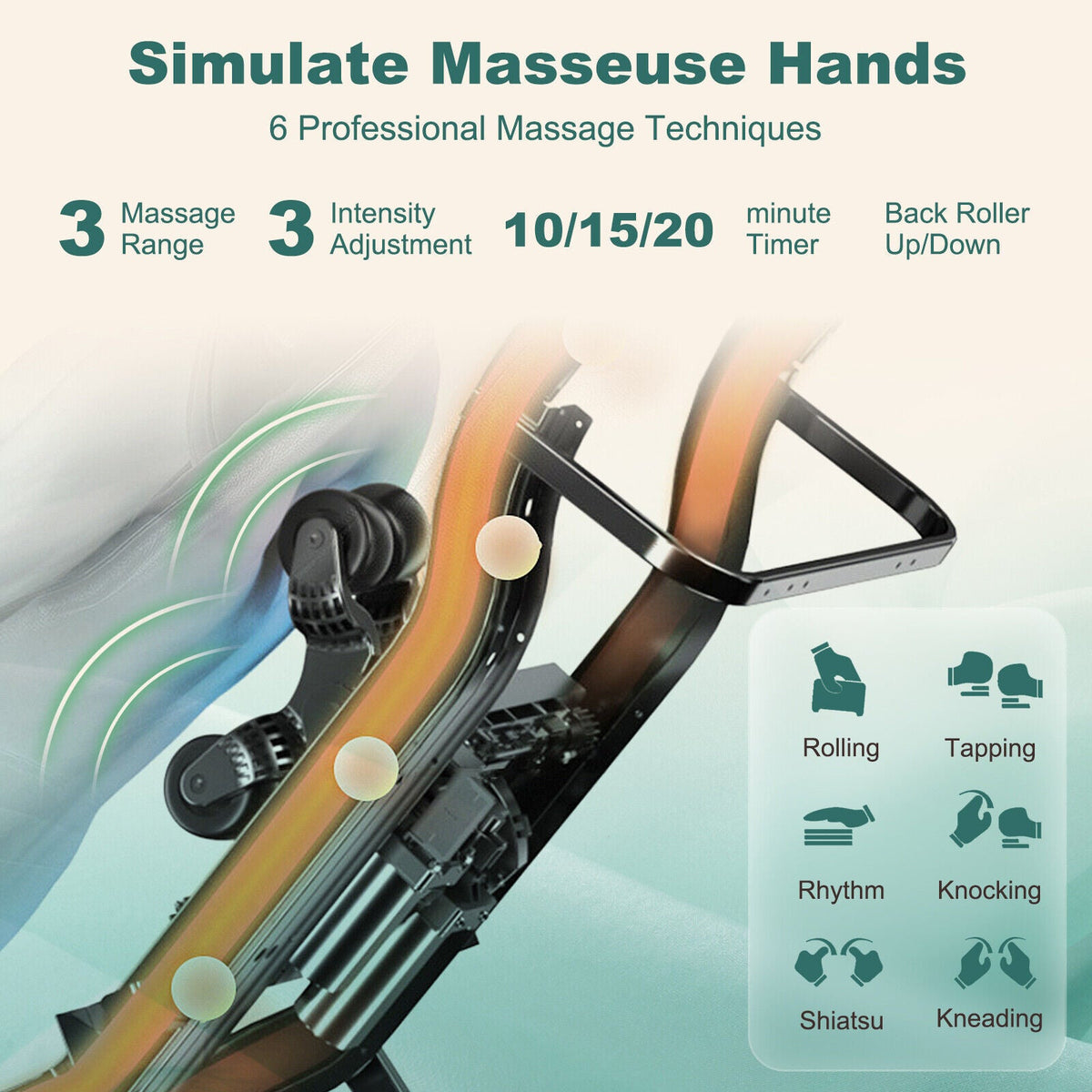 Soothe 26 - Full Body Zero Gravity Massage Chair with Pillow, photo 21 of 22