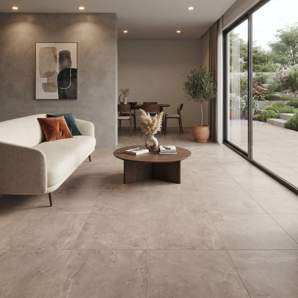 Soreno Taupe Matte Porcelain Pavers 24x24