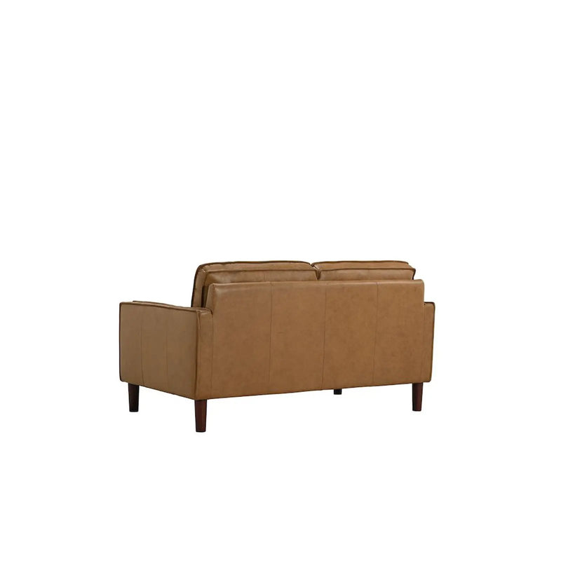 Soria Saddle Brown Top-Grain Leather Loveseat by Ornate Furniture