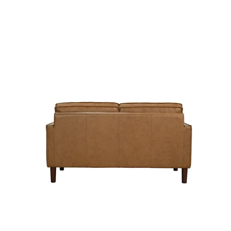 Soria Saddle Brown Top-Grain Leather Loveseat by Ornate Furniture