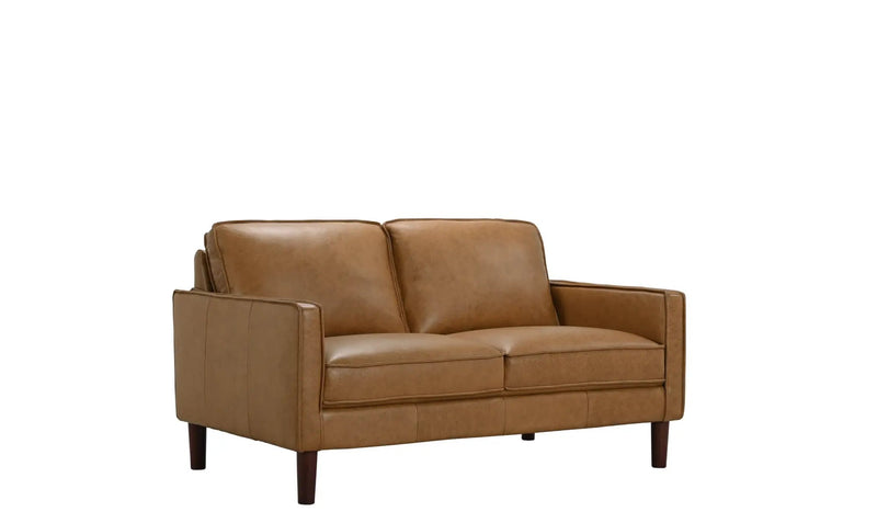 Soria Saddle Brown Top-Grain Leather Loveseat by Ornate Furniture