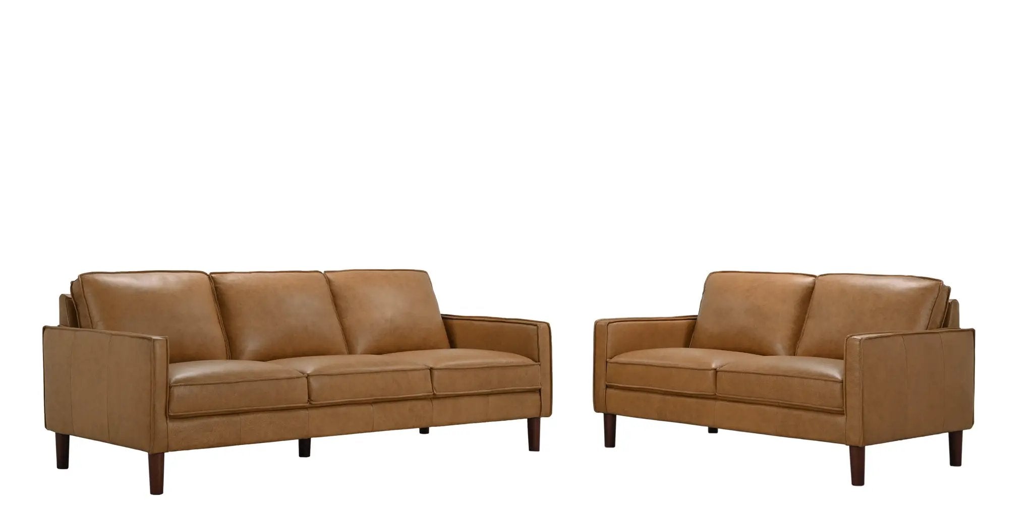 Soria Saddle Brown Top-Grain Leather Sofa by Ornate Furniture