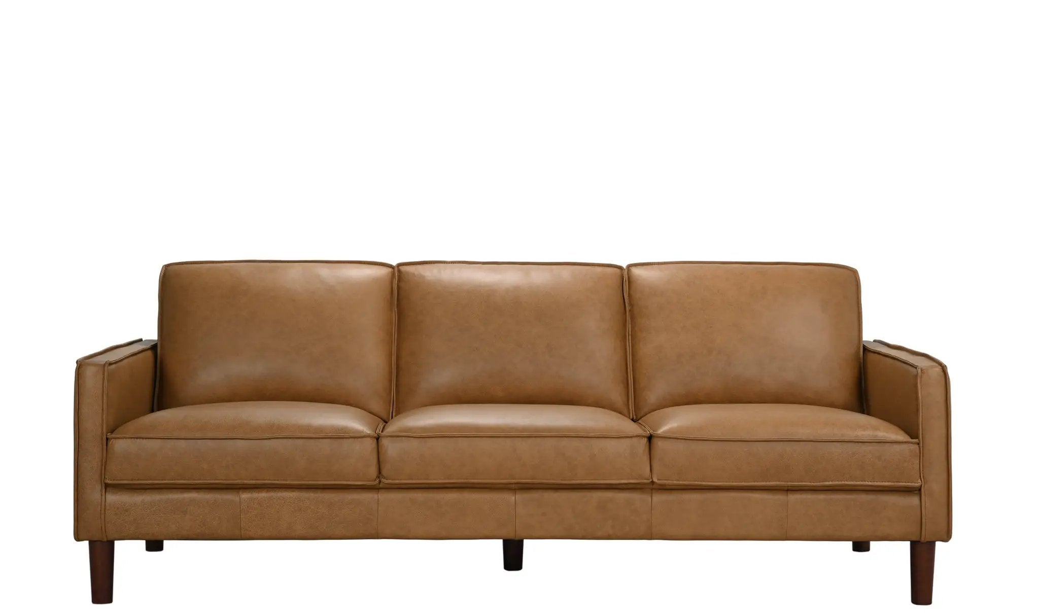 Soria Saddle Brown Top-Grain Leather Sofa by Ornate Furniture