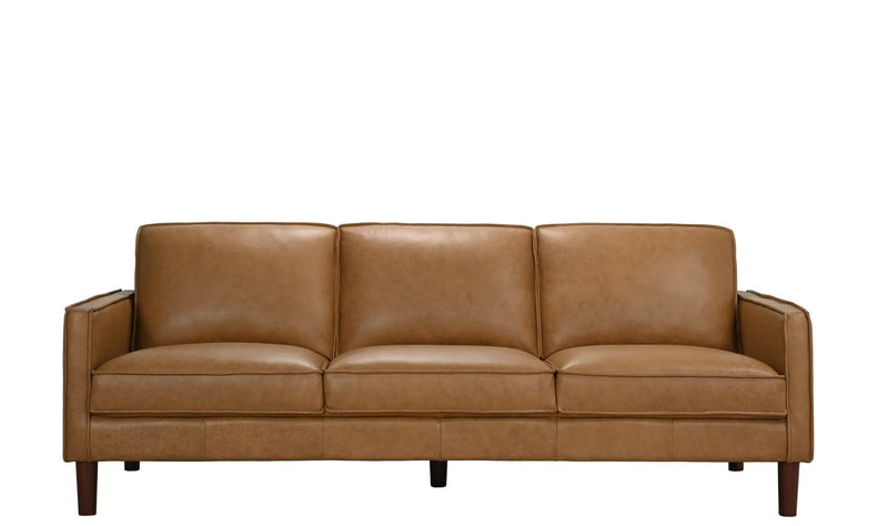 Soria Saddle Brown Top-Grain Leather Sofa by Ornate Furniture