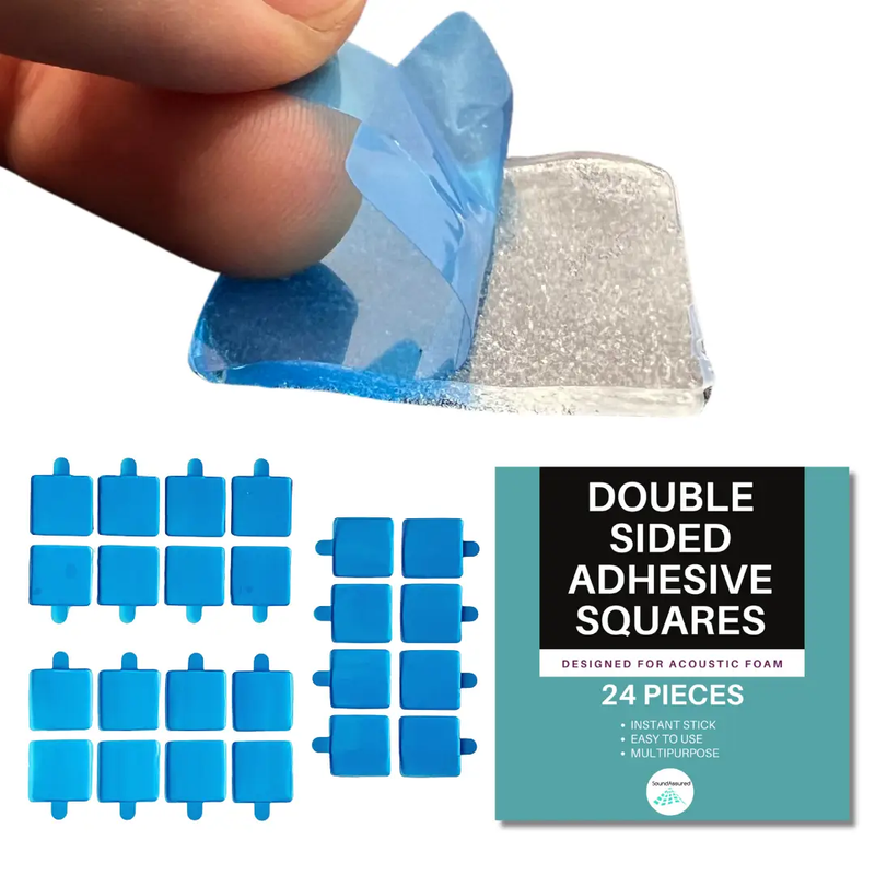 Mounting Tape For Acoustic Foam - Double Sided Adhesive Squares For Easy Installation by SoundAssured