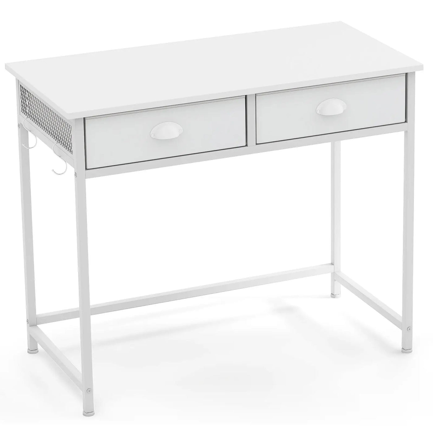 Space Saving Home Office Desk with 2 Fabric Drawers and 4 Hanging Hooks by DirectDeals