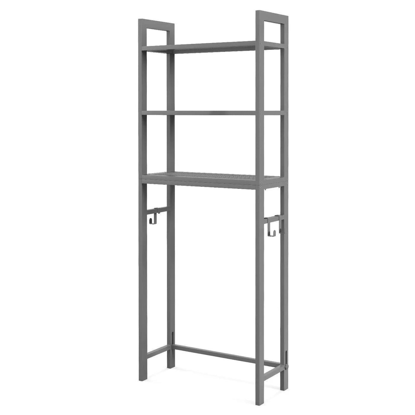 Over-The-Toilet Storage Shelf Space Saving Metal Bathroom Organizer Hooks by DirectDeals