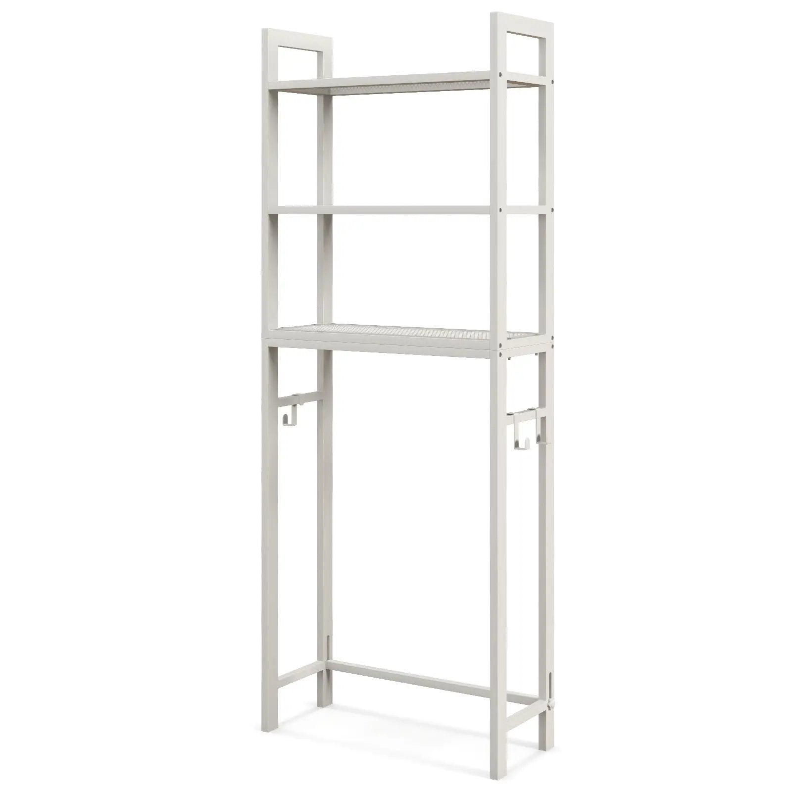 Over-The-Toilet Storage Shelf Space Saving Metal Bathroom Organizer Hooks by DirectDeals