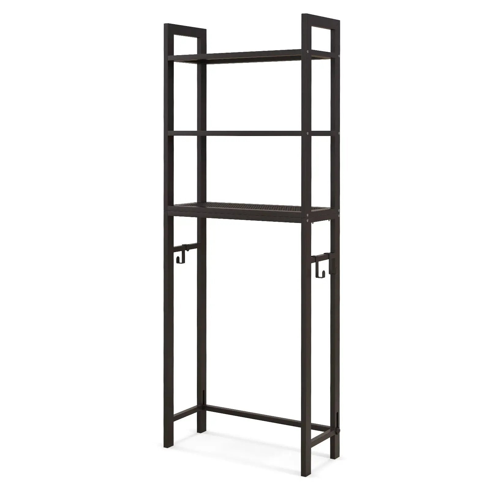 Over-The-Toilet Storage Shelf Space Saving Metal Bathroom Organizer Hooks by DirectDeals