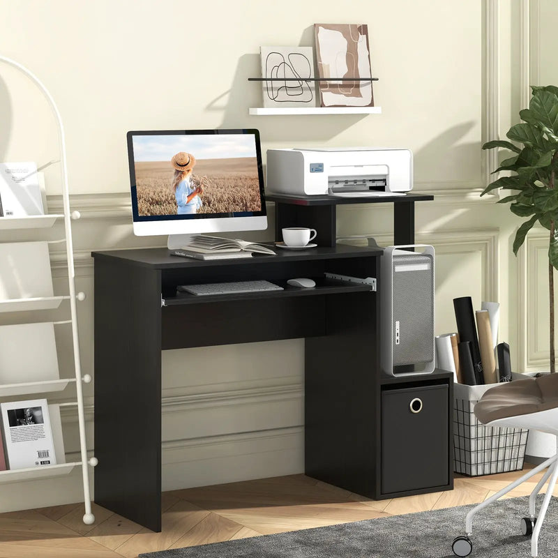 Space-saving Computer Desk with Pull-out Keyboard Tray by DirectDeals
