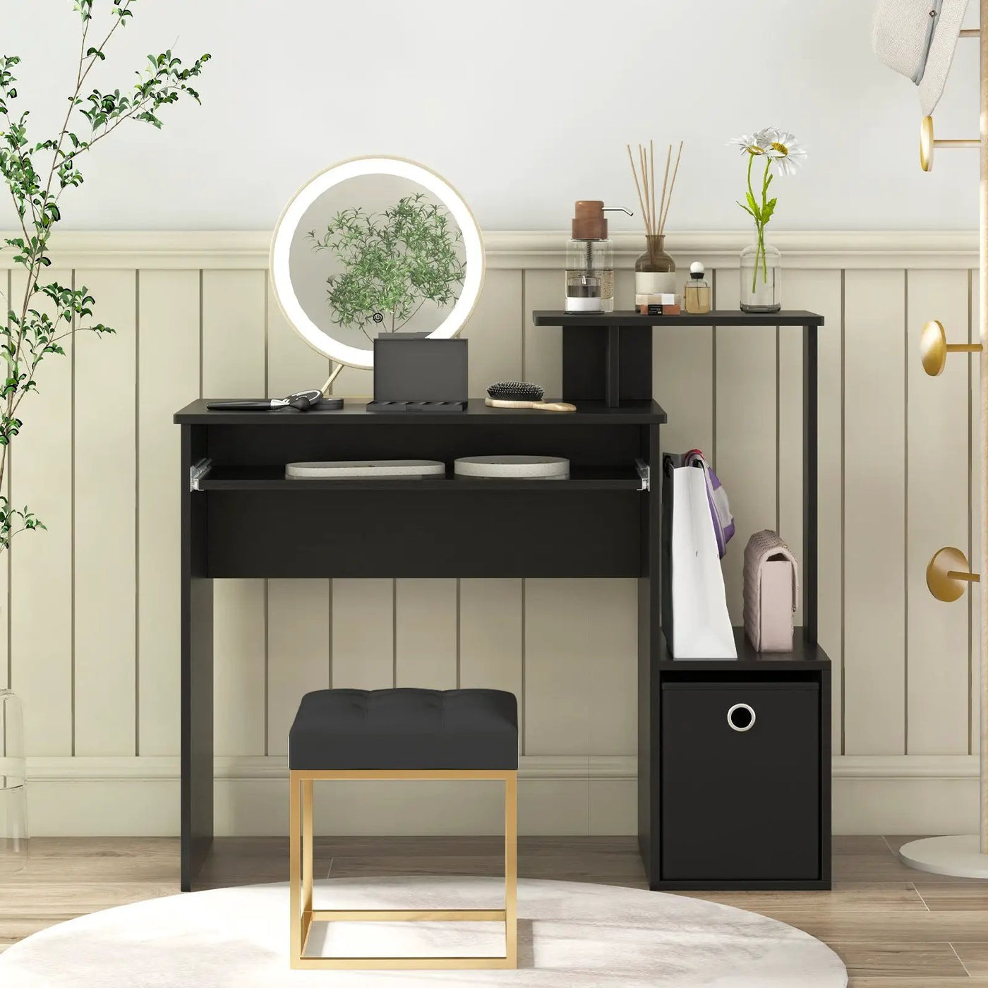 Space-saving Computer Desk with Pull-out Keyboard Tray by DirectDeals