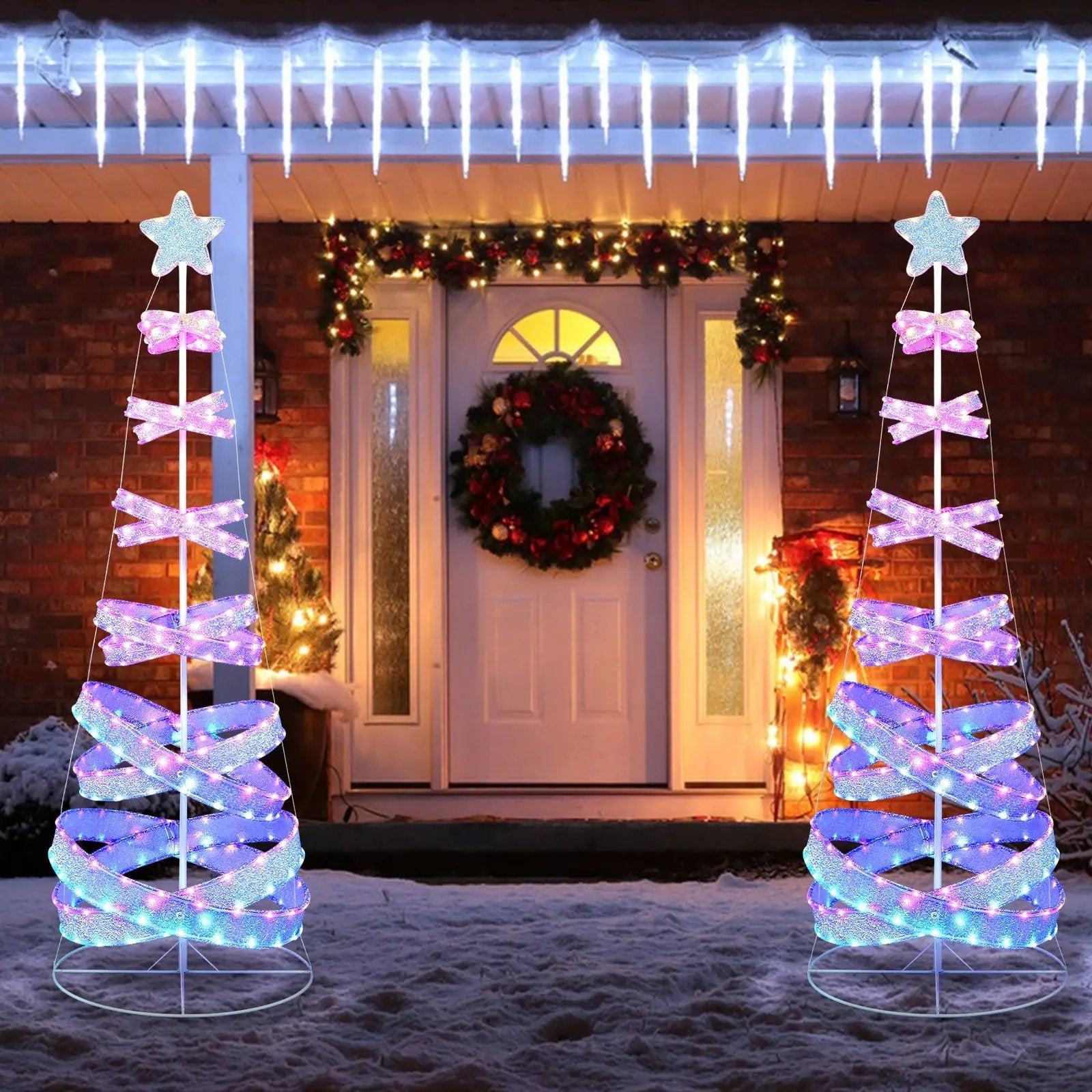 7 Feet Outdoor Spiral Christmas Tree for Party Xmas New Year Decoration by DirectDeals