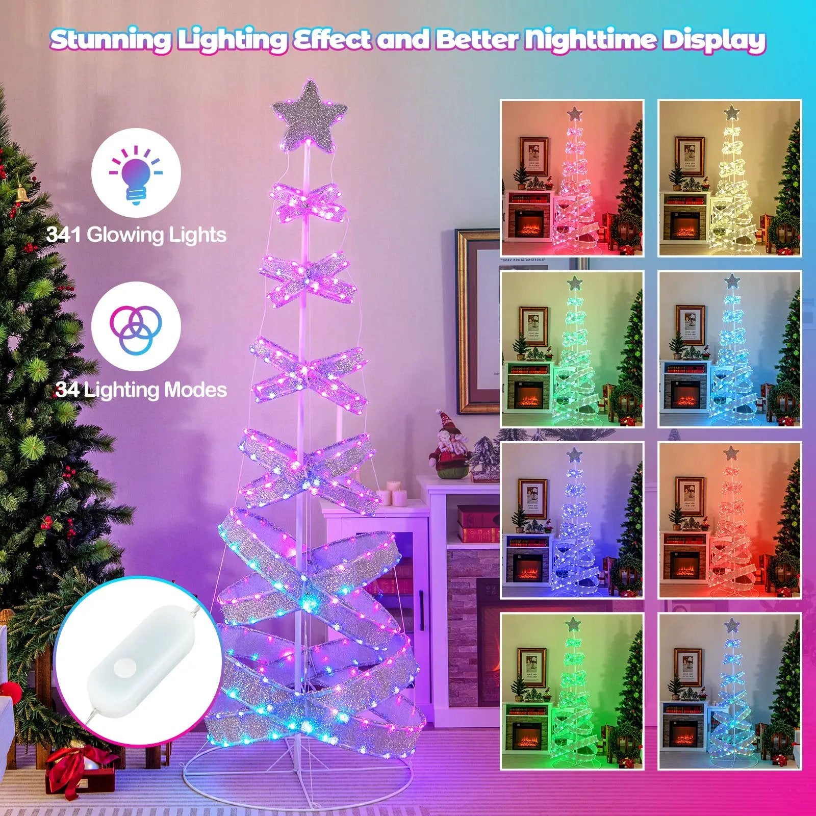7 Feet Outdoor Spiral Christmas Tree for Party Xmas New Year Decoration by DirectDeals