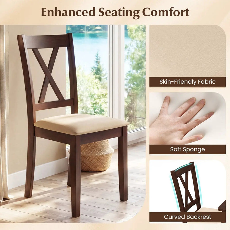 Square Kitchen Table and 4 Armless Chairs Set for 4 by DirectDeals