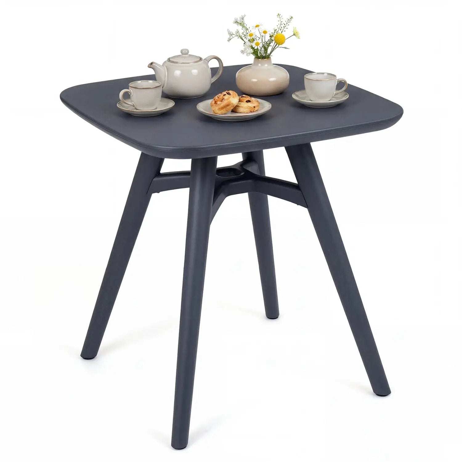 Square Outdoor Dining Table All-Weather Plastic Patio Bistro Table for 4 by DirectDeals