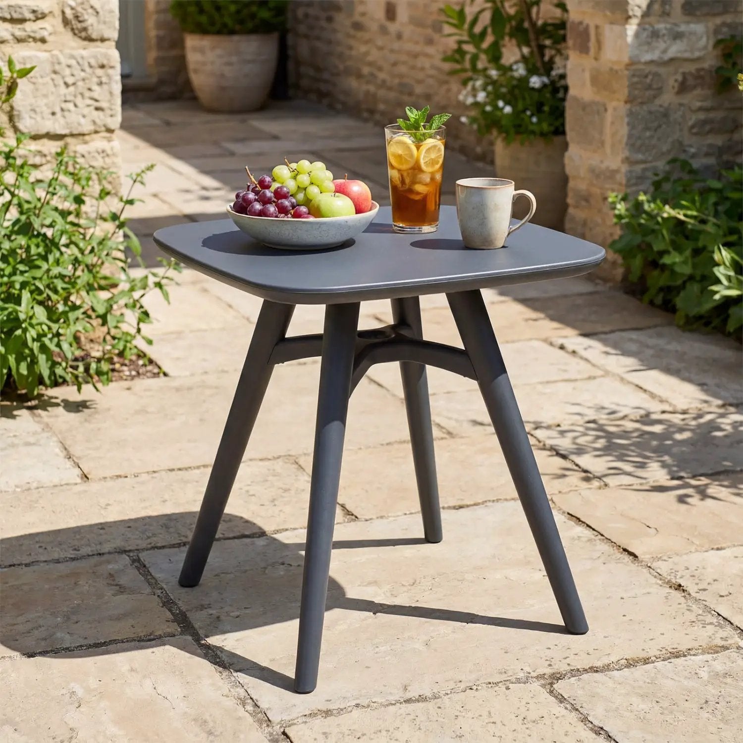 Square Outdoor Dining Table All-Weather Plastic Patio Bistro Table for 4 by DirectDeals