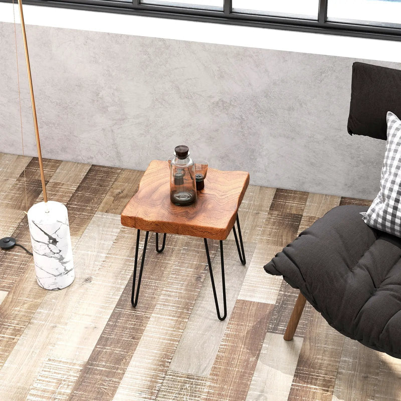 Square Reclaimed Recycled Indonesia Teak Wood End Table by DirectDeals