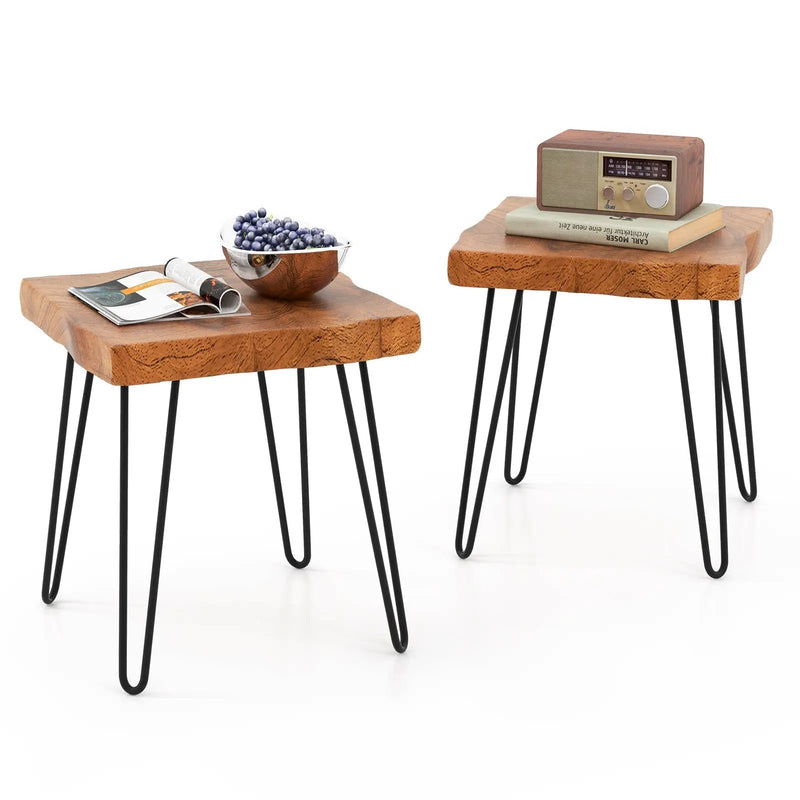 Square Reclaimed Recycled Indonesia Teak Wood End Table by DirectDeals