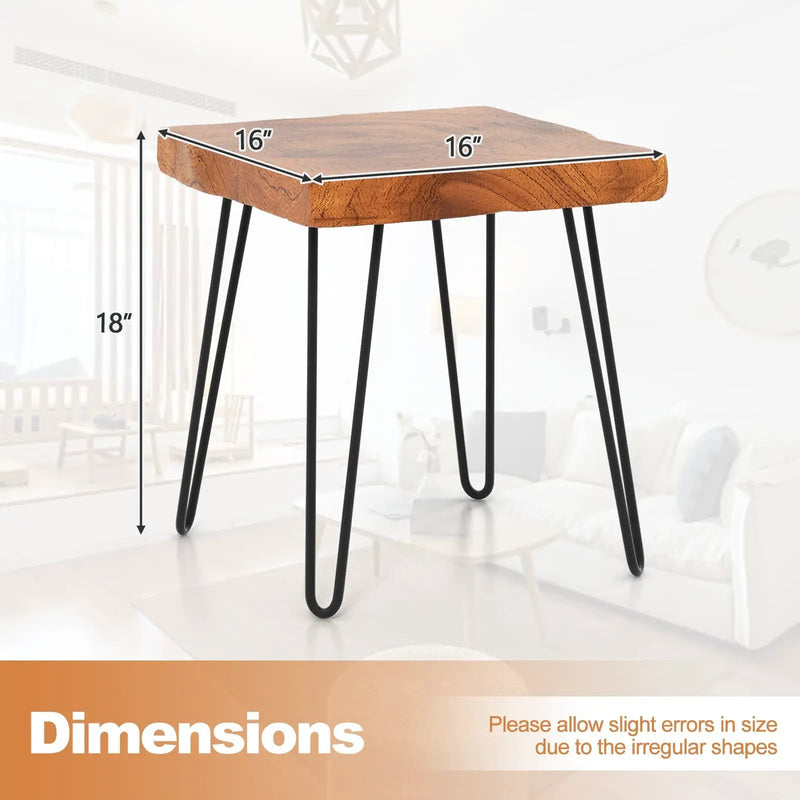 Square Reclaimed Recycled Indonesia Teak Wood End Table by DirectDeals