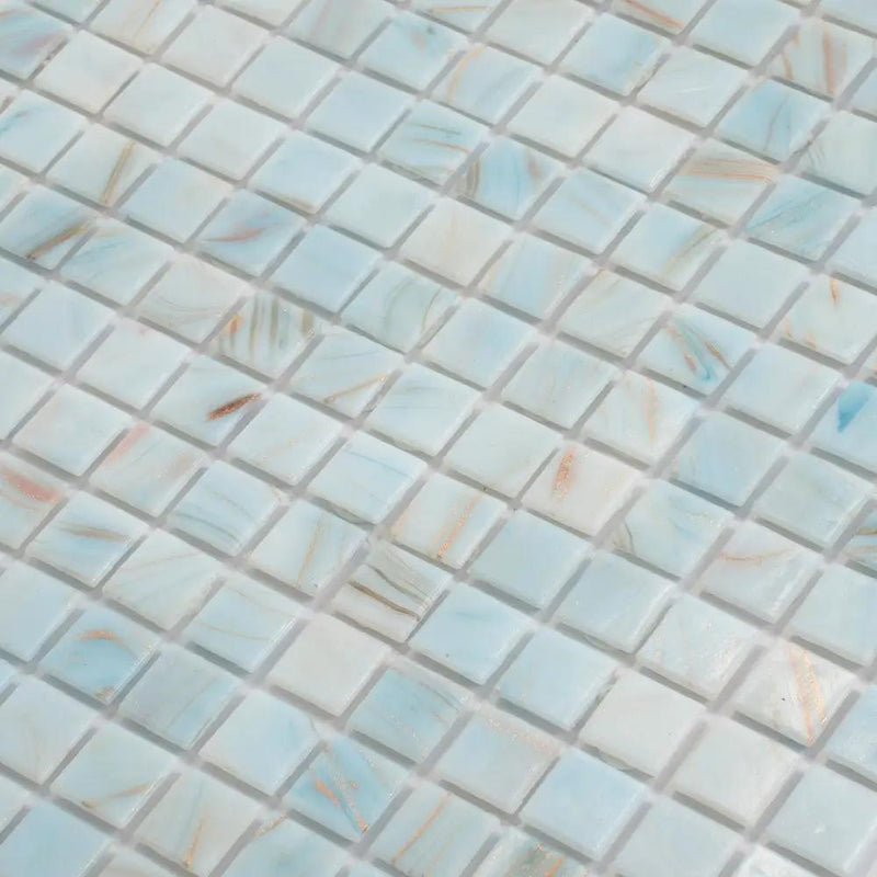 Pastel Blue 12x12 Glossy Uniform Square Glass Mosaic Tile (20 pack, 20 sq ft/case) by Apollo Tile