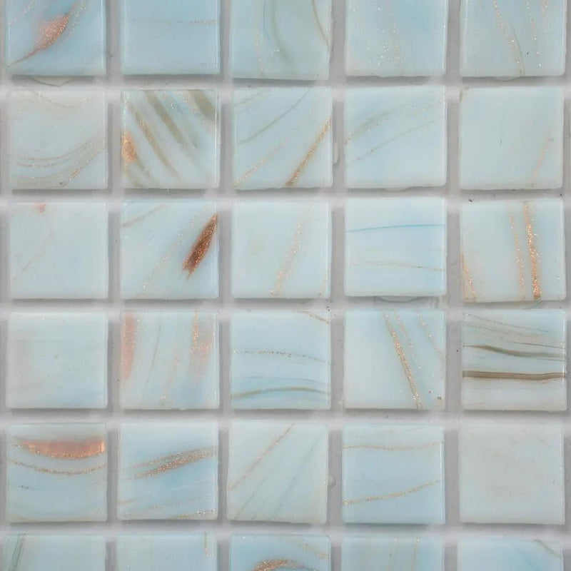 Pastel Blue 12x12 Glossy Uniform Square Glass Mosaic Tile (20 pack, 20 sq ft/case) by Apollo Tile