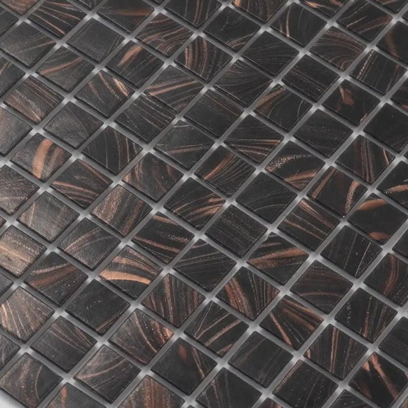 Umber Brown Gold 12x12 Glossy Uniform Square Glass Mosaic Tile (20 pack, 20 sq ft/case) by Apollo Tile