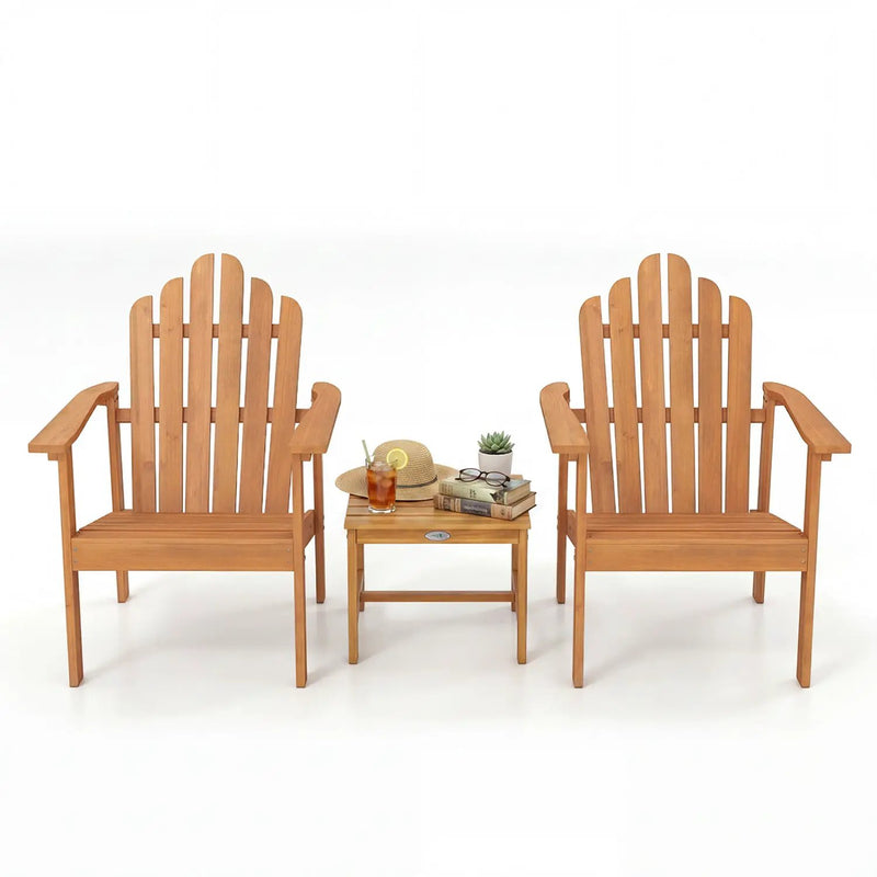 Adirondack Chair Set of 2 with Side Table - Stackable by DirectDeals