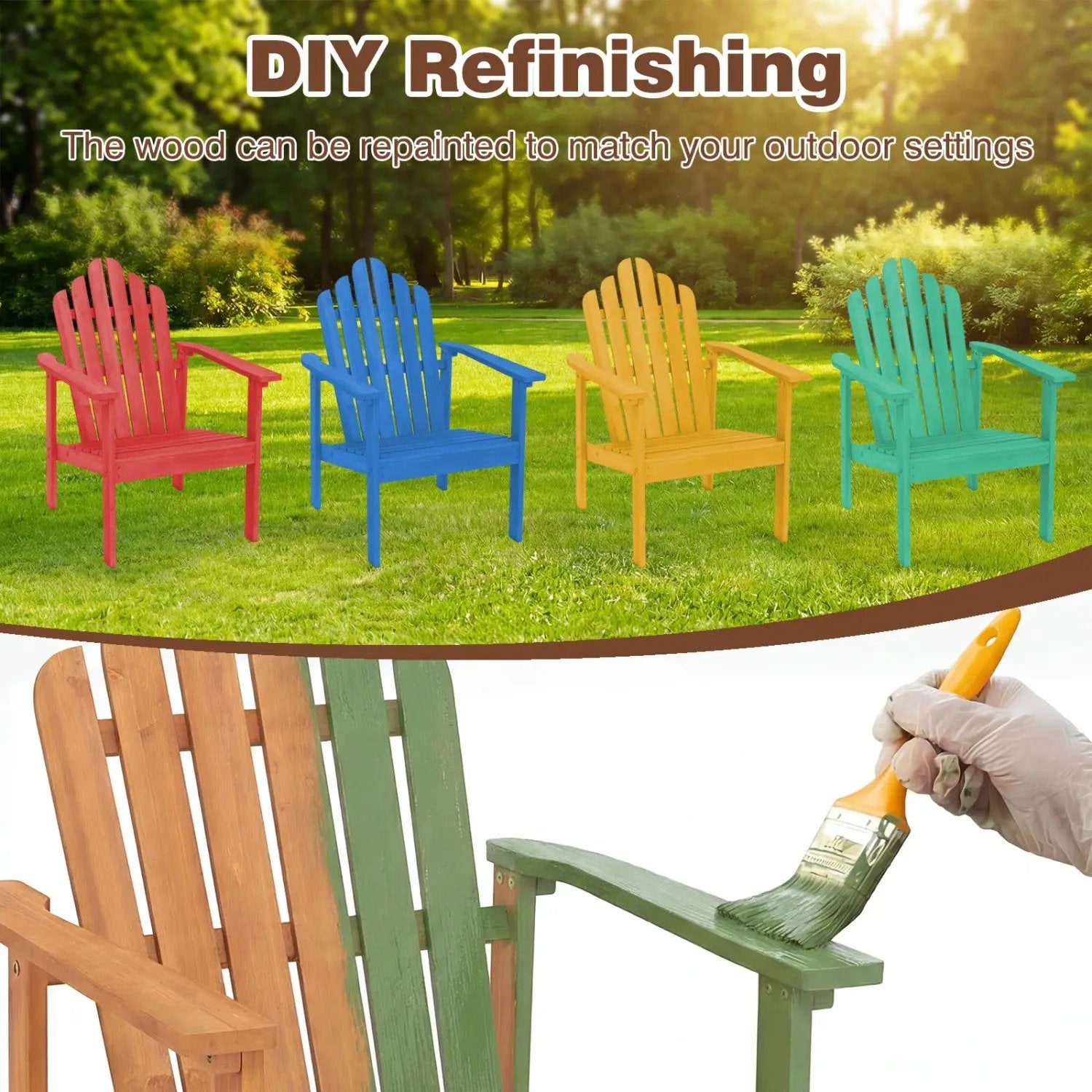 Adirondack Chair Set of 2 with Side Table - Stackable by DirectDeals