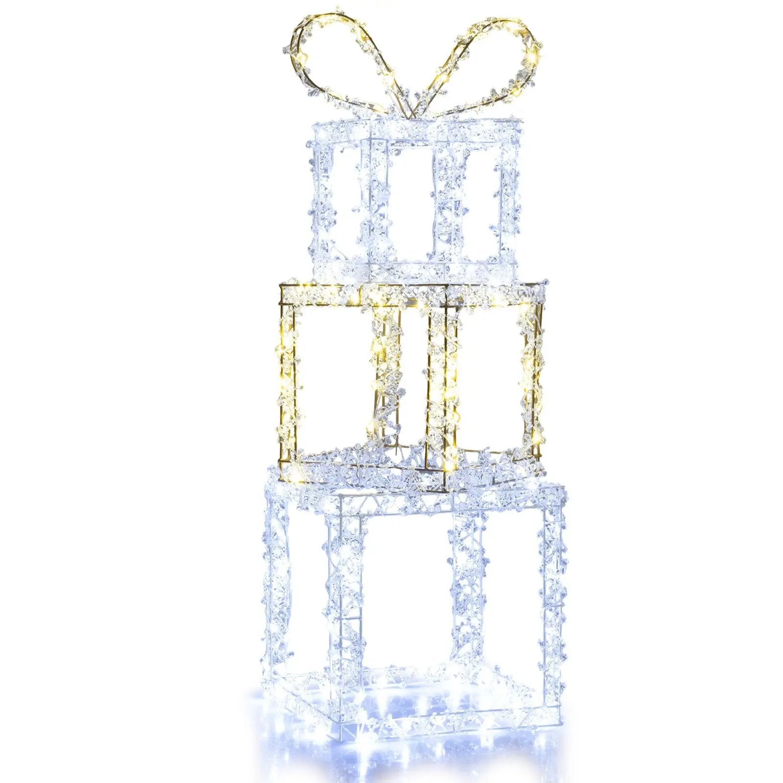 Stacked Lighted Gift Boxes Set of 3 Pre-Lit Christmas Present Box Lights by DirectDeals