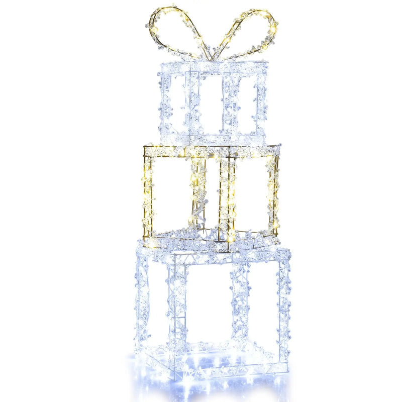 Stacked Lighted Gift Boxes Set of 3 Pre-Lit Christmas Present Box Lights by DirectDeals