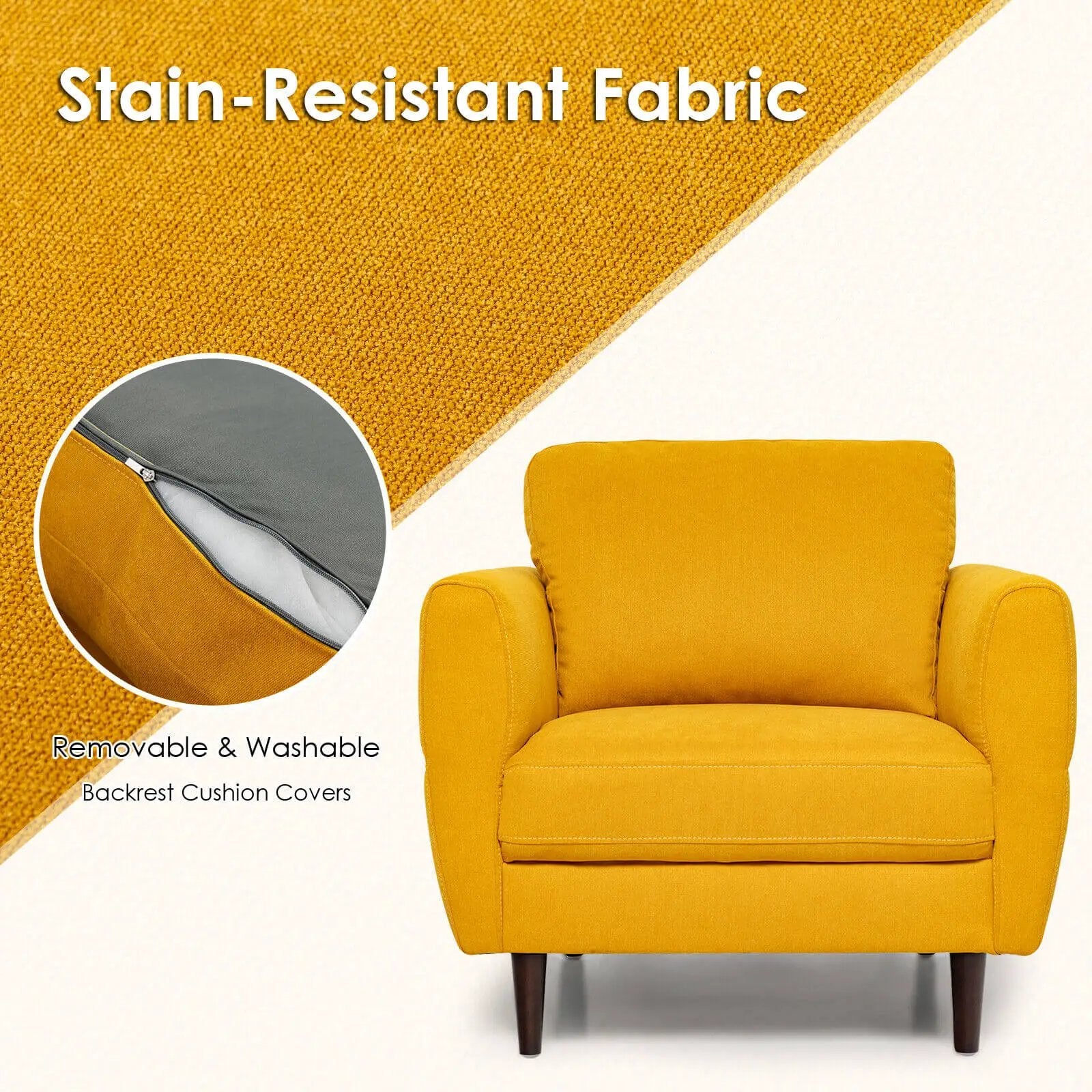 Modern Upholstered Accent Chair Single Sofa Armchair by DirectDeals