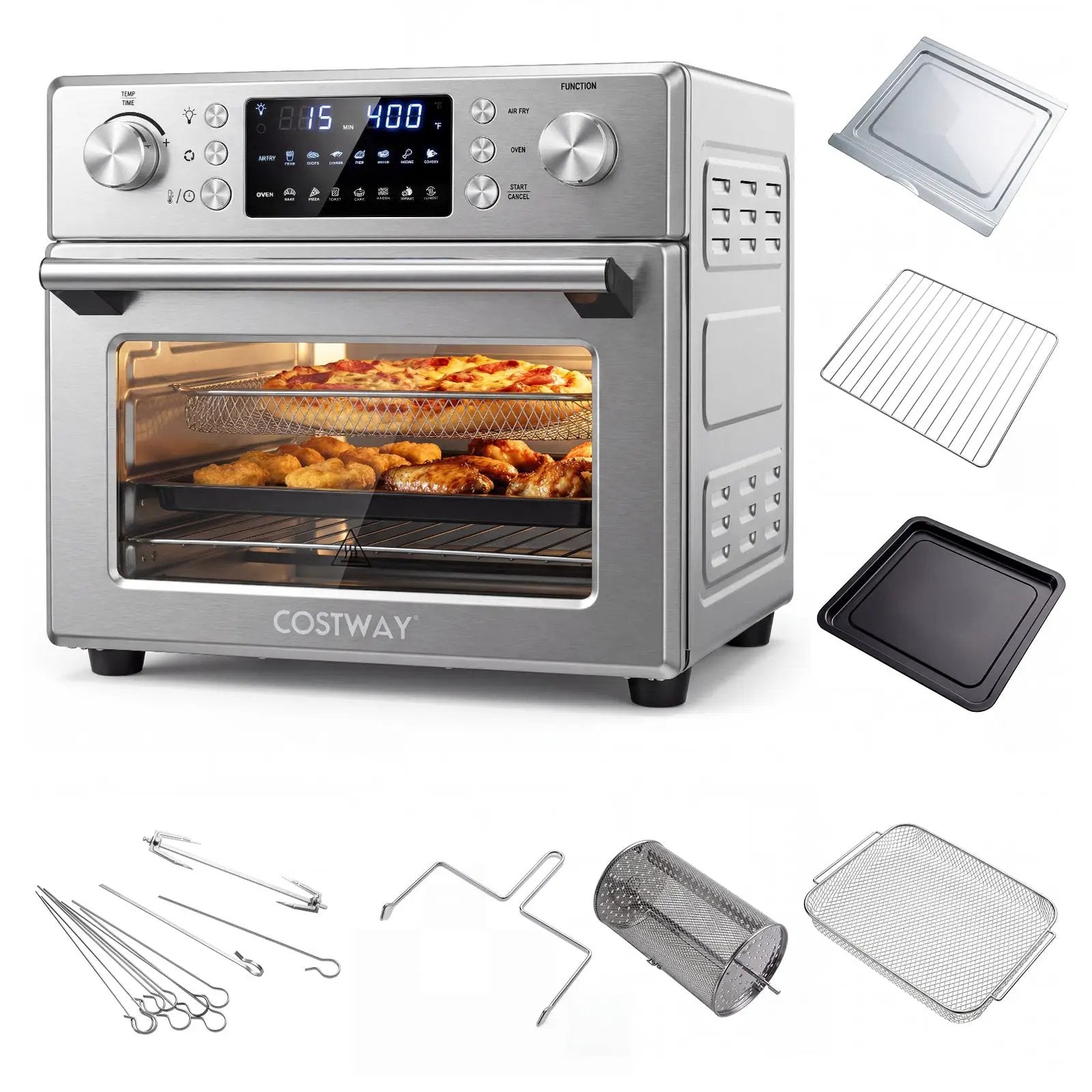 Stainless Steel Countertop Convection Oven with Bake-Silver by DirectDeals