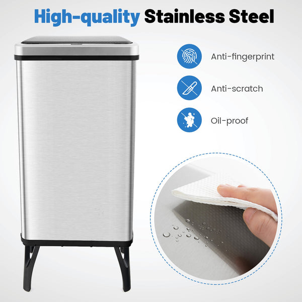 13.2 Gallon Stainless Steel Trash Can with Stay-on Lid and Soft Closure, photo 2 of 16