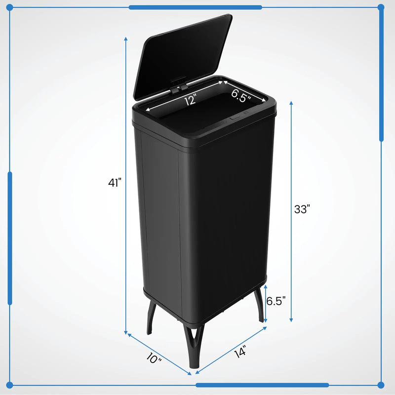 13.2 Gallon Stainless Steel Trash Can with Stay-on Lid and Soft Closure by DirectDeals