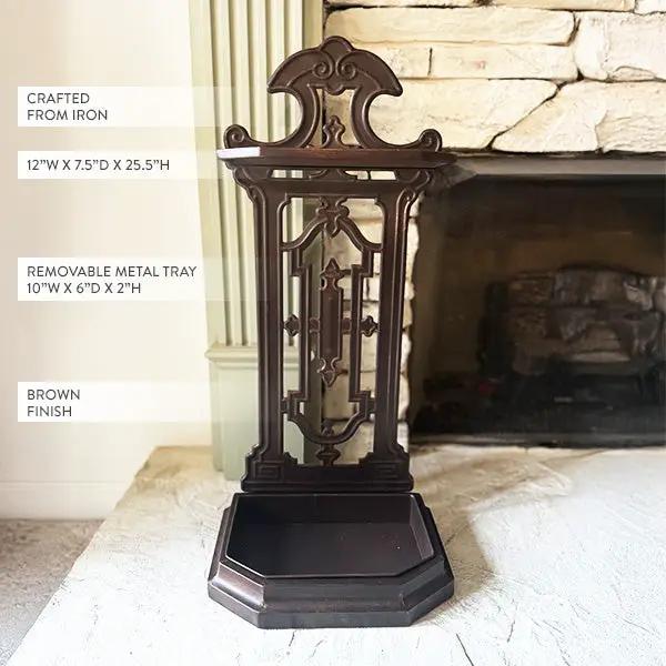 Vintage Inspired Intricate Metal Umbrella Stand by Decor Steals