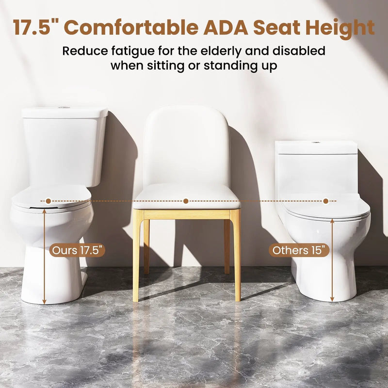 Standard Toilet with 17.5 Inch ADA Comfort Chair Height Seat by DirectDeals