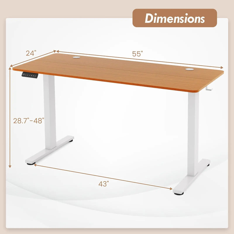 Standing Desk 55x24 Inch with Memory Height Settings by DirectDeals