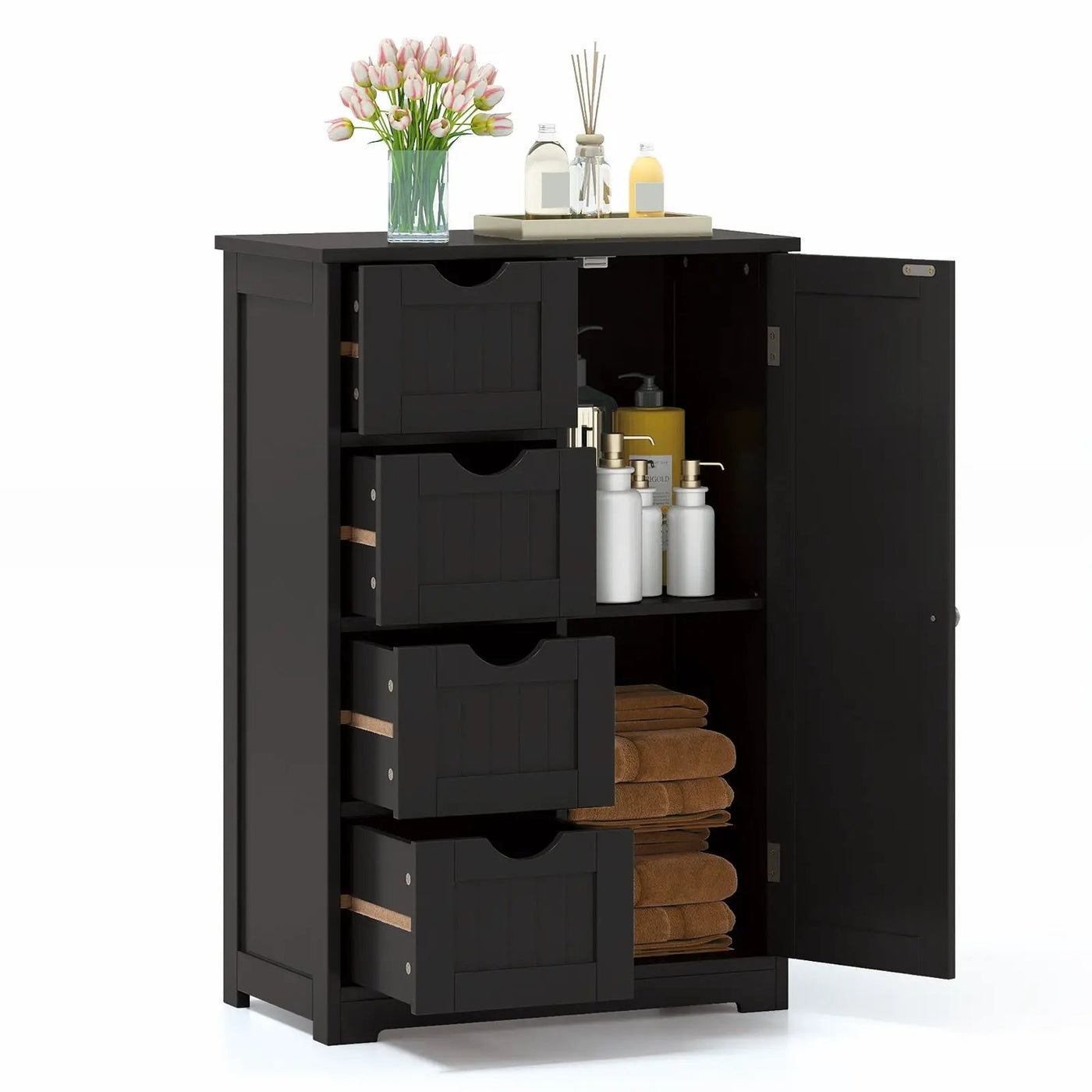 Standing Indoor Wooden Cabinet with 4 Drawers by DirectDeals